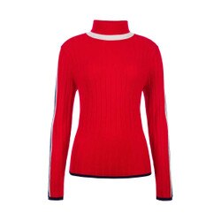 Fera Meister Toni Mock Sweater Women's in Red White Navy